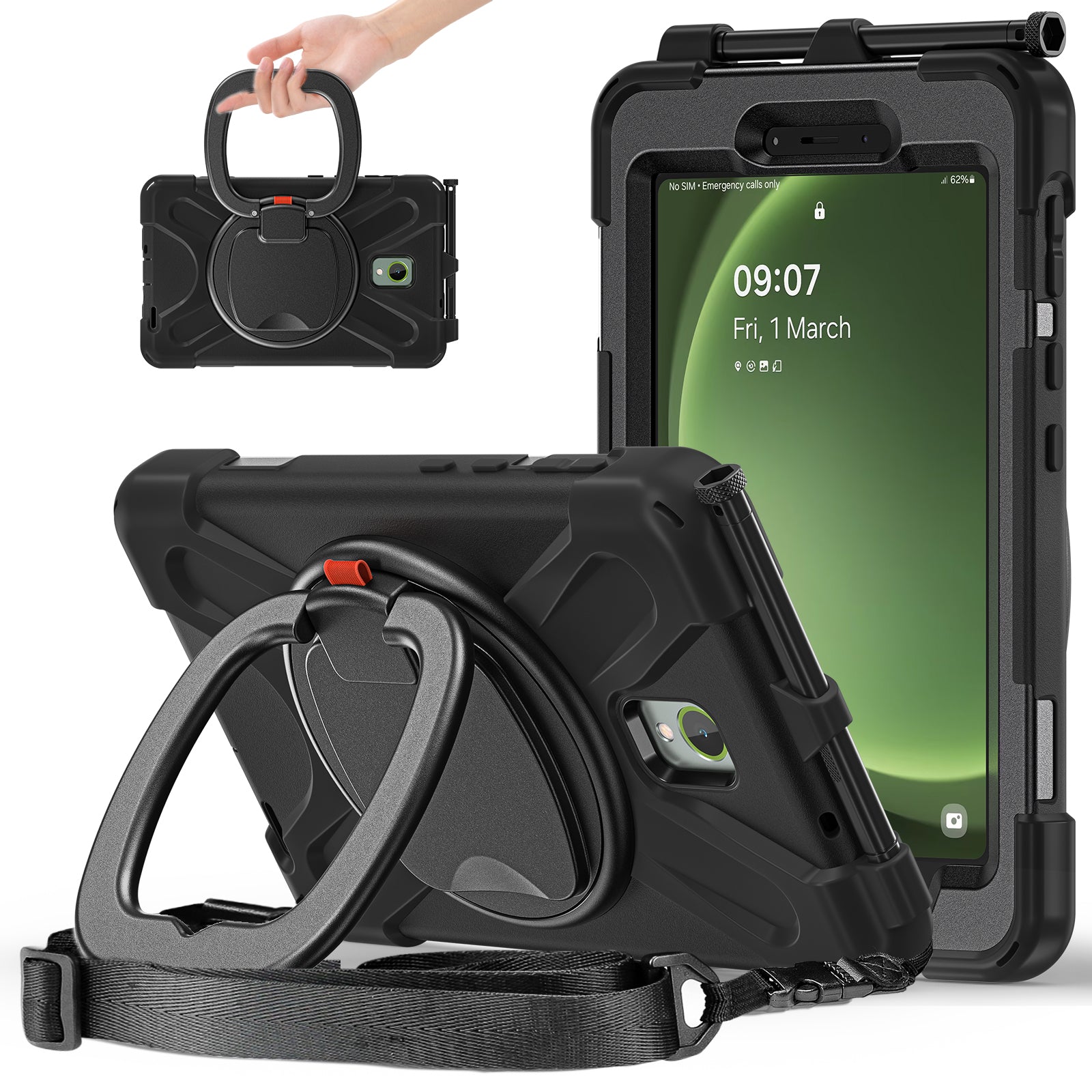 For Samsung Galaxy Tab Active5 SM-X300 Case Kickstand Rugged Tablet Cover with Shoulder Strap For Samsung Galaxy Tab Active5 SM-X300 Case Kickstand Rugged Tablet Cover with Shoulder Strap